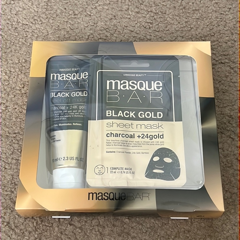 MASQUE BAR BLACK GOLD SHEET MASK & Peel set New